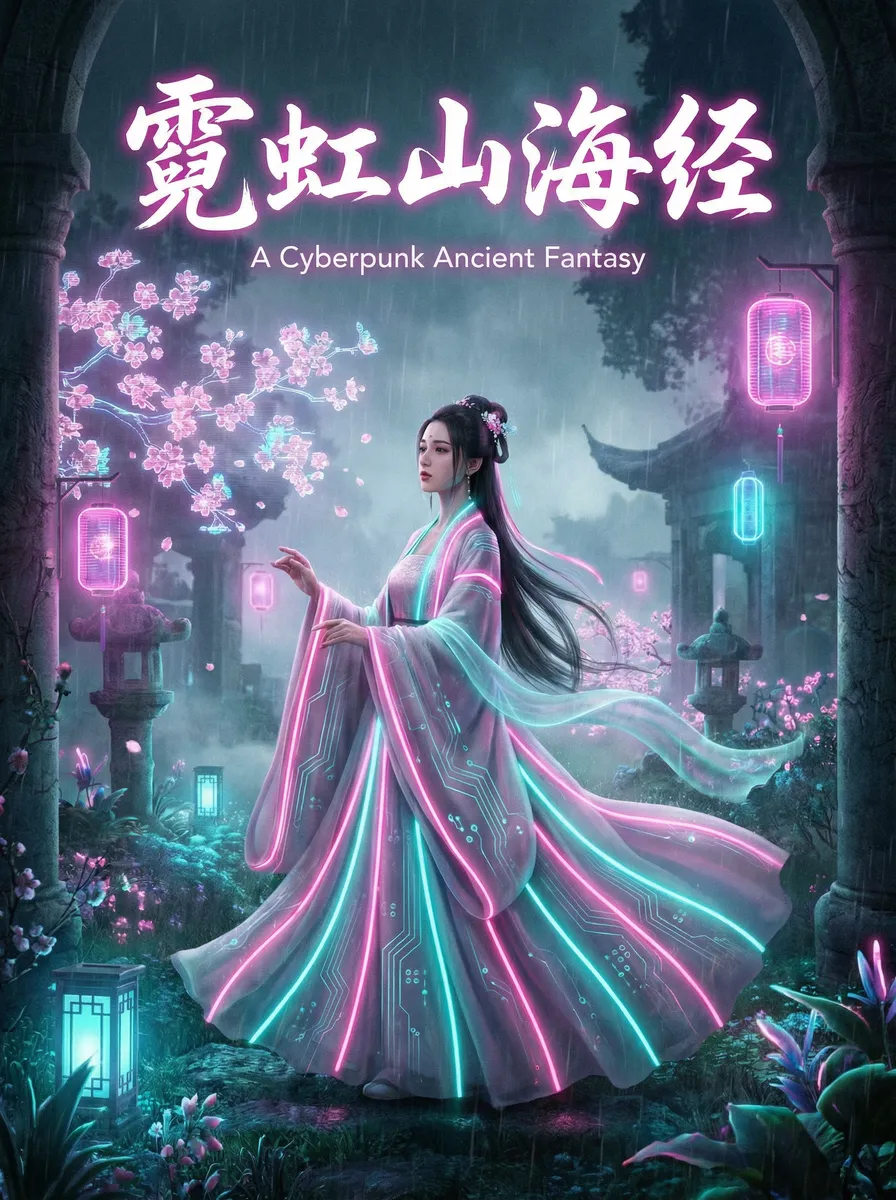 aqdav 古风奇缘短剧 - 霓虹山海经海报